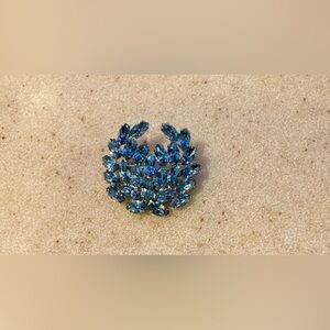 Sparkling Blue Crystal Brooch